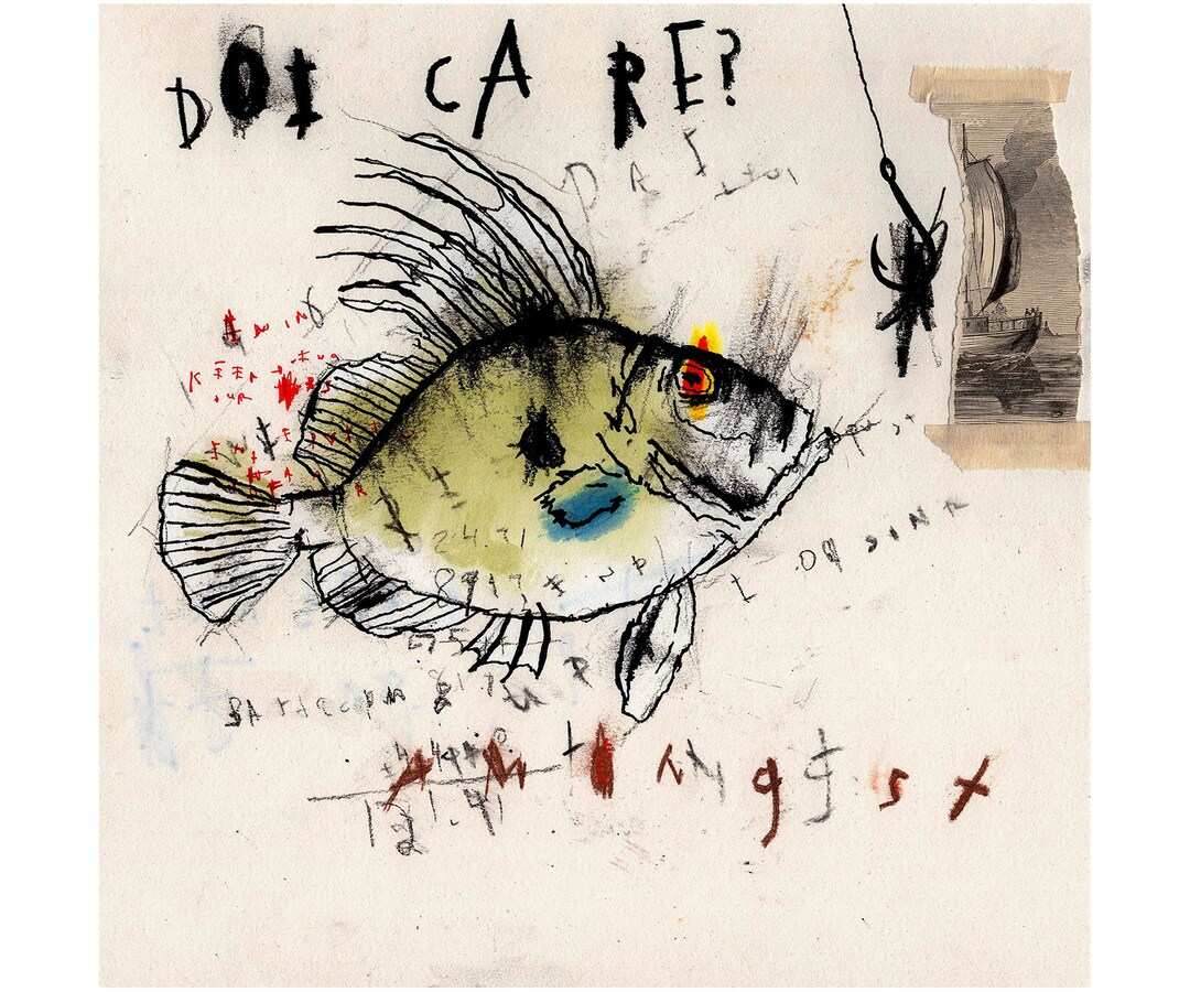 Fish Fine Art Matte Print of a Mixedmedia Illustration on Etsy