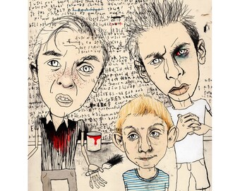 Malcolm in the Middle- Fine Art Print of Original Mixed Media Illustration