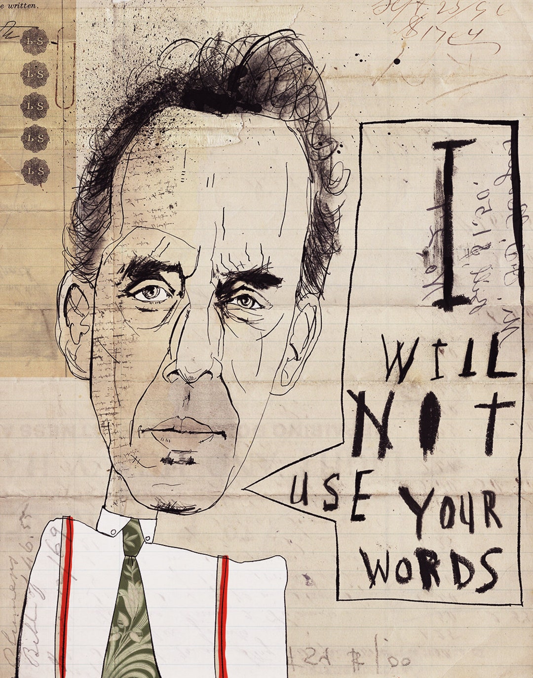 Jordan Peterson Large Fine Art Print of an Original Mixed Etsy