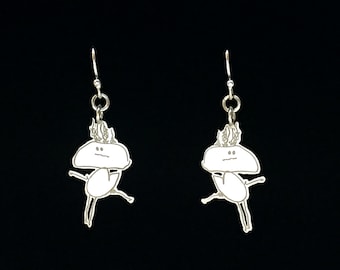 Personalized silver earrings from your child's drawings, custom made earings from your child's drawing, perfect mother's day gift