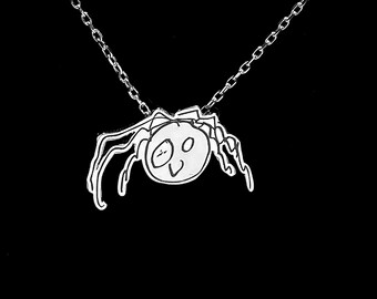 Personalized jewelry, custom made kid's drawing silver necklaces, children's drawings, kids, personalized gift, gift for her, christmas gift