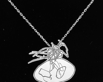 Personalized jewelry, custom made kid's drawing silver necklaces, children's drawings, personalized gift, gift for her, gift for him