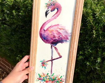 Floral Flamingo | Print | Original Painting by Coral Flamingo