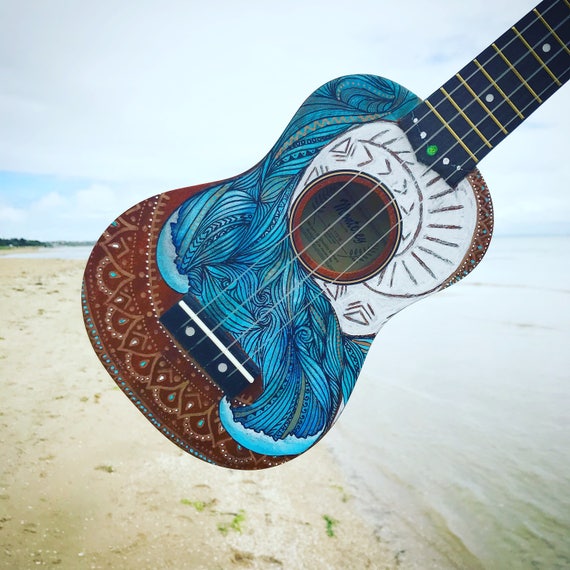 Moana Ukulele Hand Painted Ukuleles Personalised by Coral Flamingo 