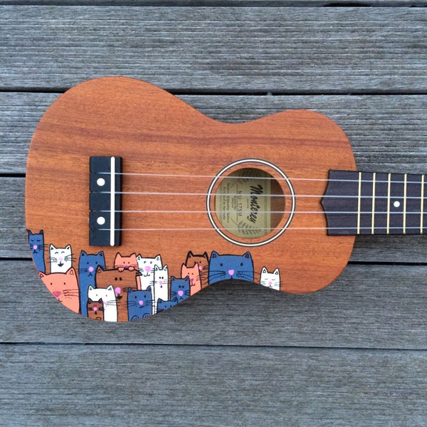 Crazy Cat Lady Ukulele | Hand Painted ukuleles personalised by Coral Flamingo