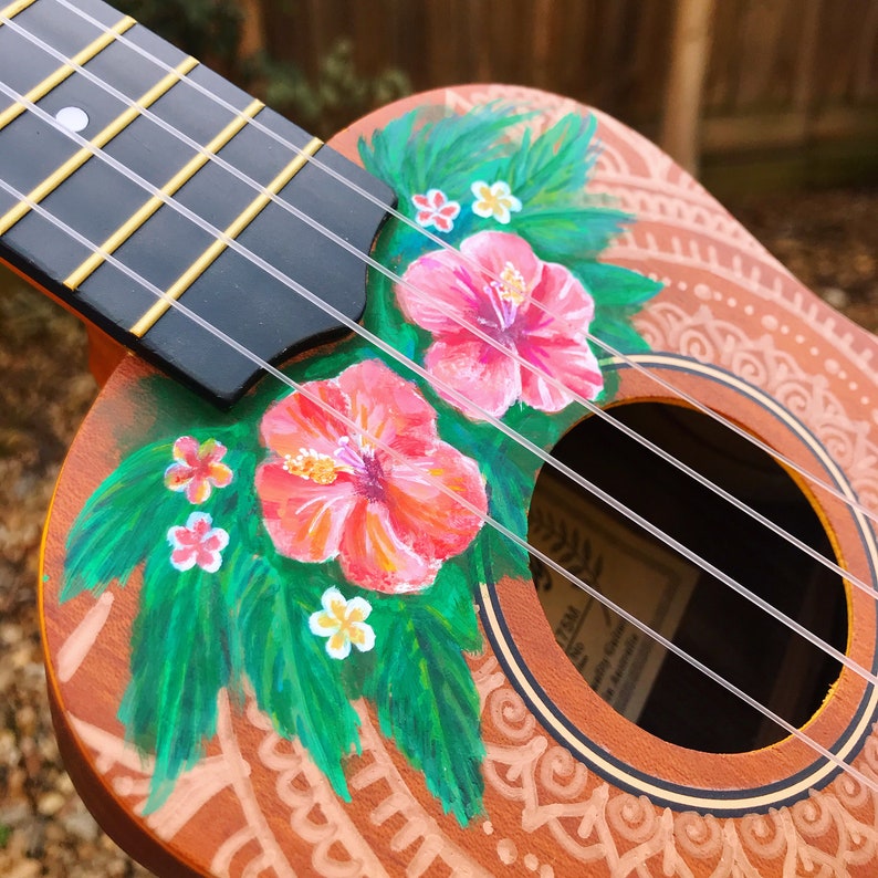 Hawaiian Ukulele Hand Painted ukuleles personalised by Coral Etsy