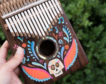 Poco Loco Kalimba | Disney Coco Day of the Dead / Dia de los Muertos | Hand Painted Kalimbas personalised by Coral Flamingo