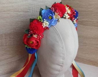 Украинский венок из цветов Украинский венок Венок из цветов для девочки Украинская вышиванка Украинский сувенир