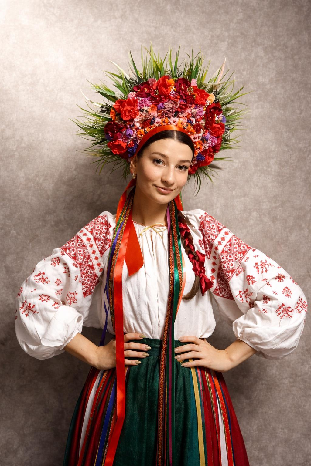 Ukrainian Flower Crown Ukraine National Hair Wreath Bride