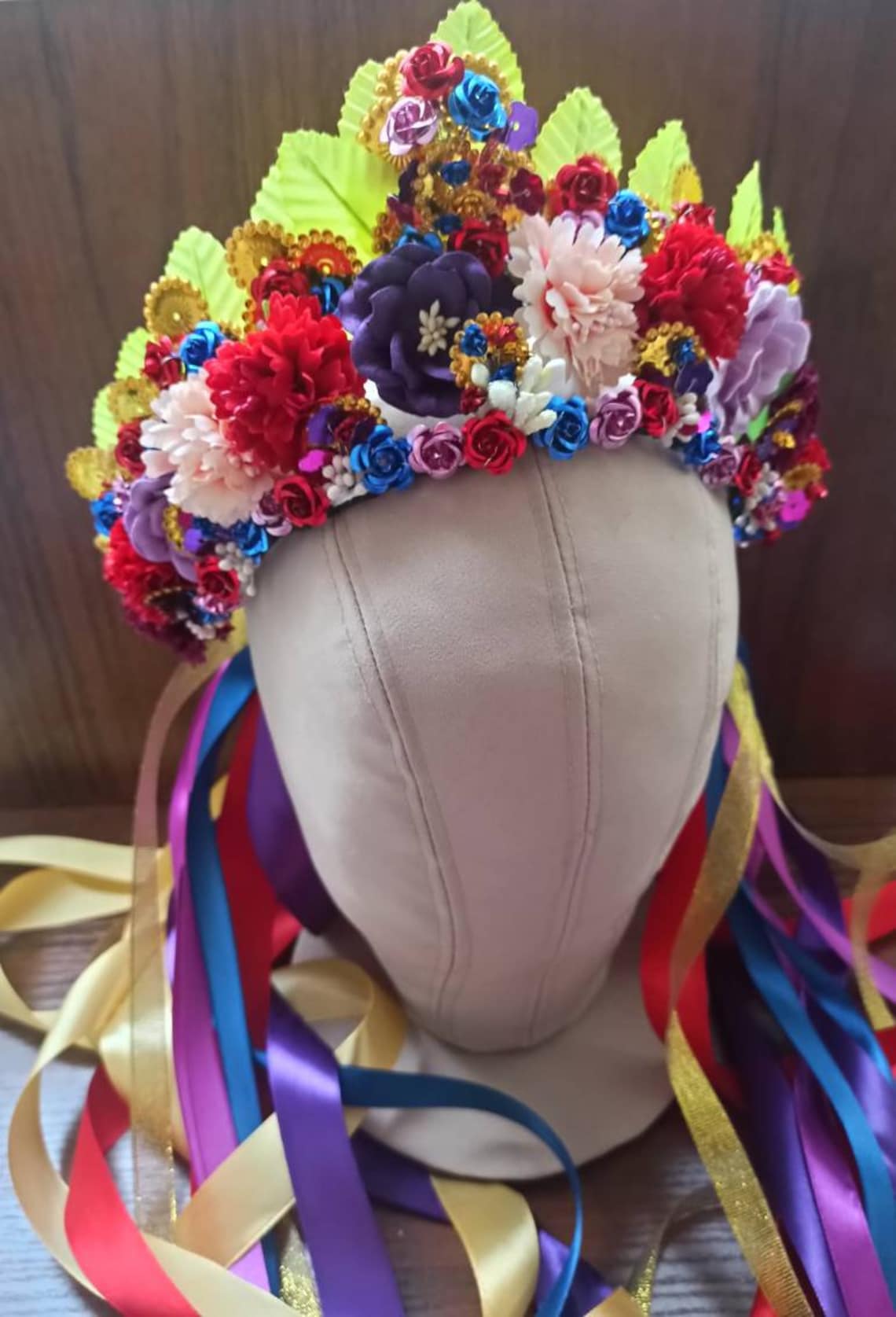 Ukrainian flower crown Ukraine national hair wreath Bride Etsy