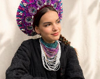 Ukrainische Braut Vinok, Traditionelle Blumenkrone, Folklore Hochzeit Kopfschmuck, Handgemachter Ukrainischer Kranz