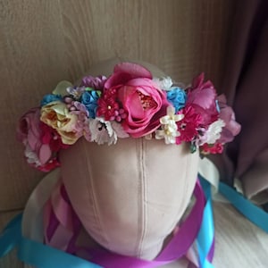 Ukrainian flower crown Ukraine national hair wreath Bride Ukrainian crown Ukraine bride Ethnic wreath Roses flower crown Wildflower headband