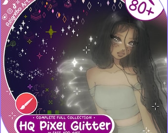 80 Infinite Painter Glitter Brushes, Bokeh Brushes, Bokeh Overlay, High Quality 5k Pixel Art Glitter Brushes, Glitter Stamp Brushes