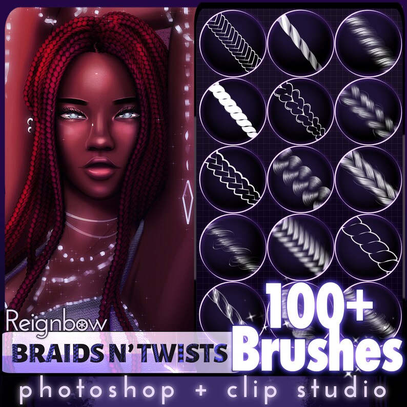 Hair Brushes / Clip Studio Paint Braids and Twists Etsy