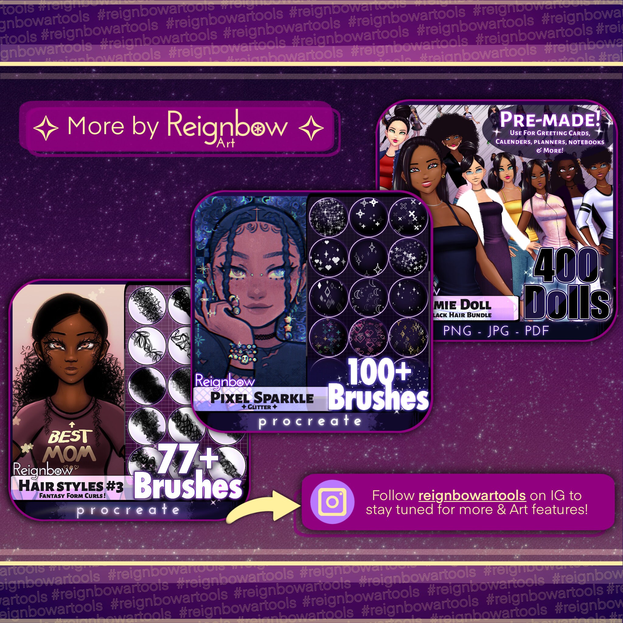 200 Clip Studio Paint Hair Brushes Ultimate Mega Bundle Braids, Curls ...