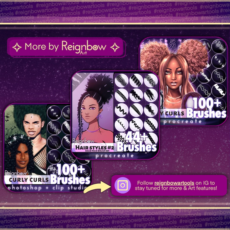 Clip Studio Paint Hair Brushes - Outline Hair Style Bundle - Braids ...