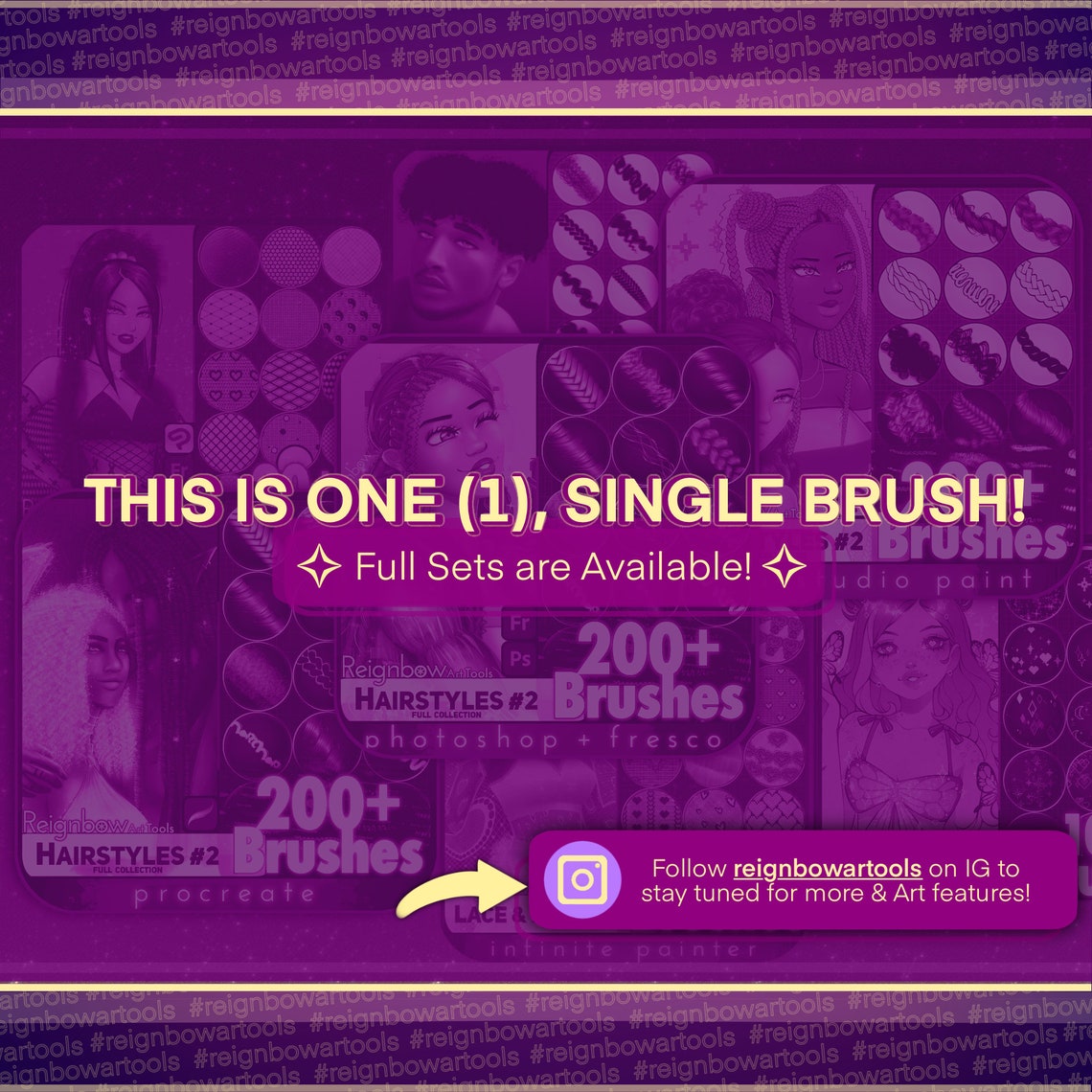 Single Packet Hair Brush, Procreate Hair Brush, Hair Brushes, Clip Studio Paint Hair