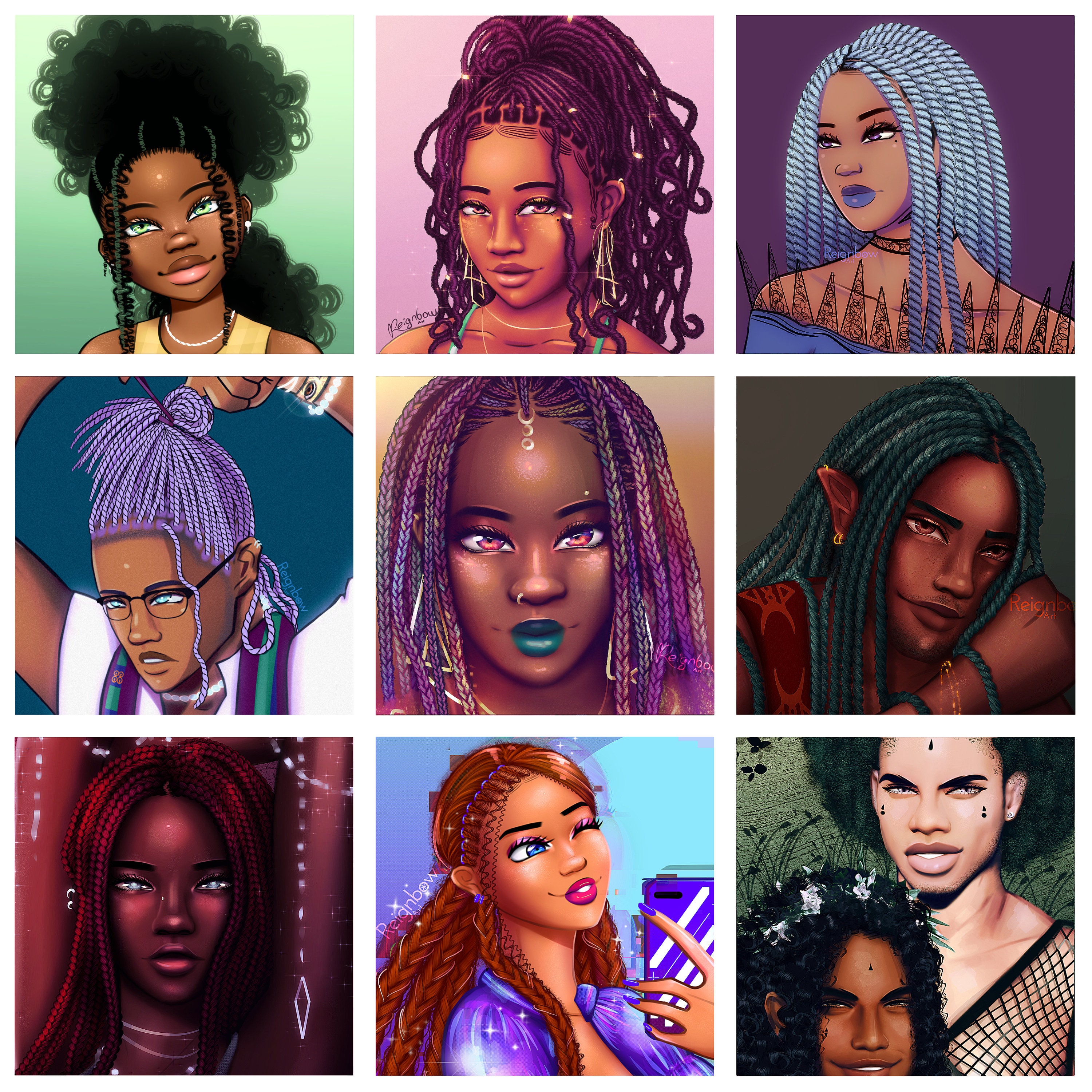 200 Clip Studio Paint Hair Brushes - Ultimate Mega Bundle - Braids ...