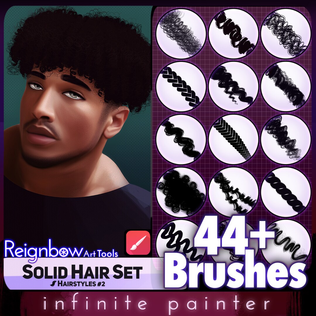 Infinite Painter Hair Brushes Premium Hair Styles Solid - Etsy