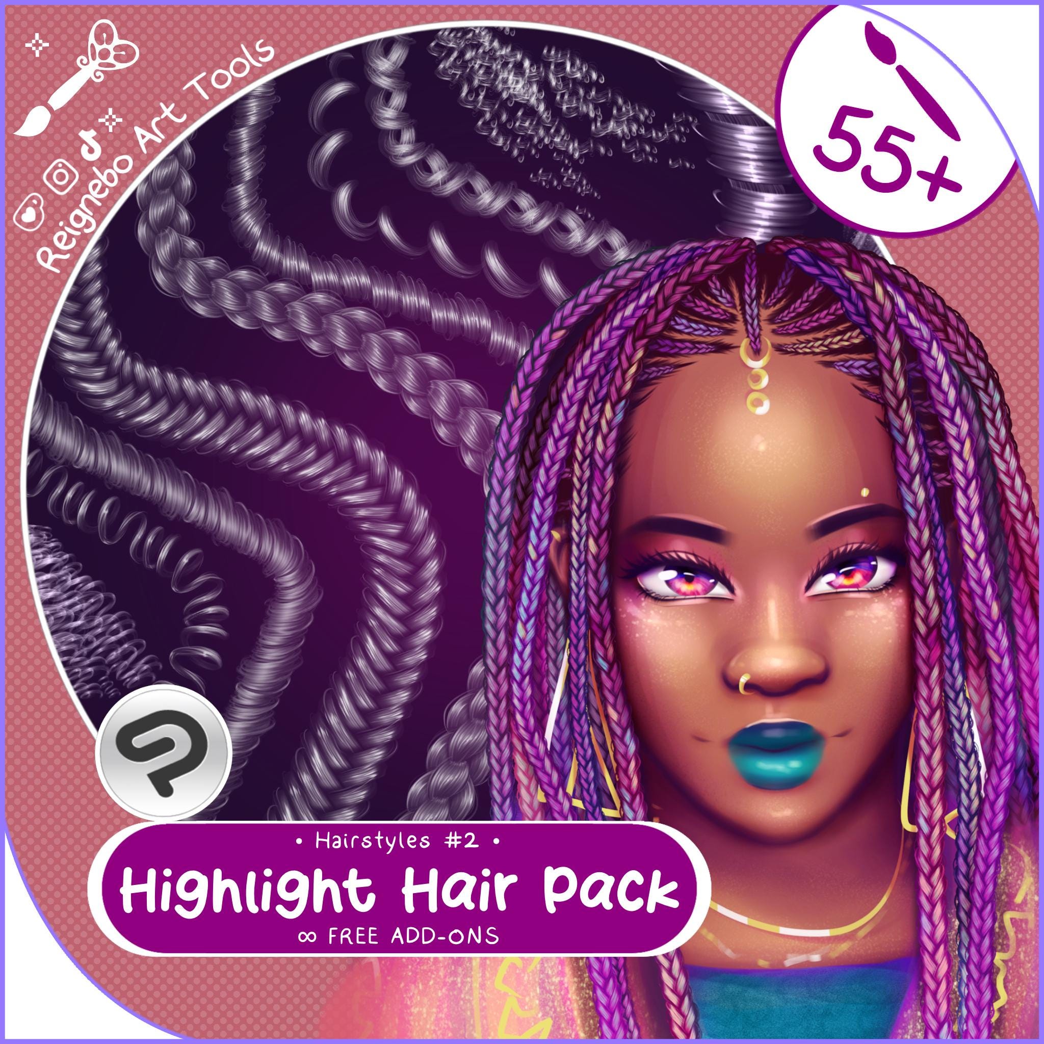 Clip Studio Paint Brushes - Premium Hair Style Highlight Bundle ...