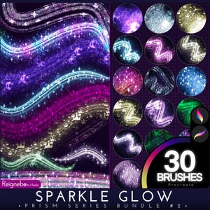 Pennelli glitter per illustrazioni Procreate, Pennello leggero Procreate, Pennello scintillante Procreate, Pennelli scintillanti Procreate, Pennello a lamina Procreate