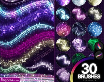 Procreate Illustration Glitter Brushes, Procreate Light Brush, Procreate Shimmer Brush, Procreate Sparkling Brushes, Procreate Foil Brush