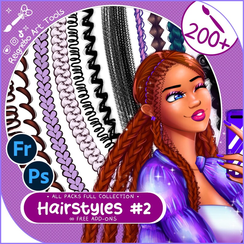 200 Photoshop Hair Brushes & Clip Studio Paint Hair Brushes - Ultimate ...