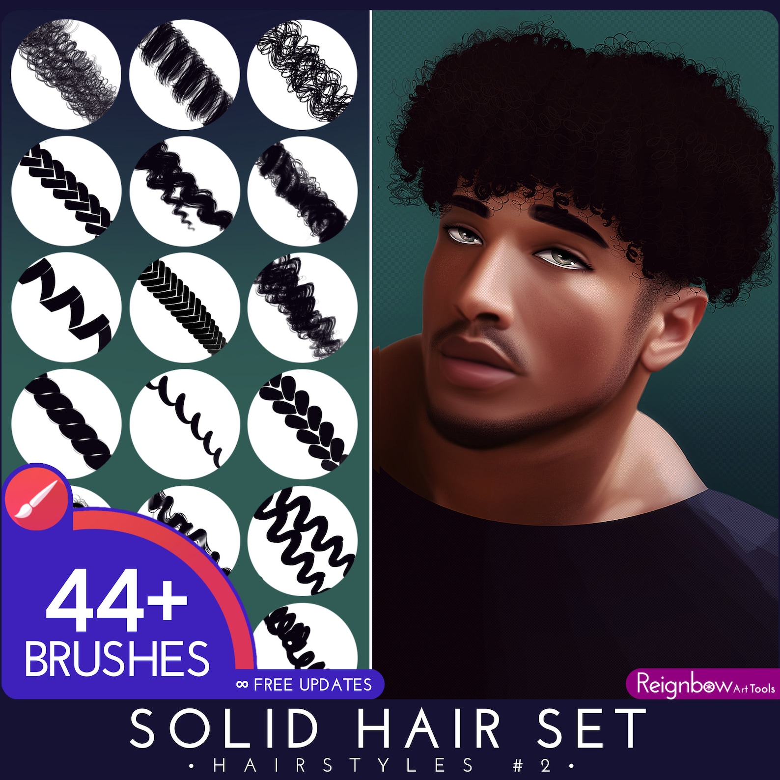 Infinite Painter Hair Brushes Premium Hair Styles Solid Bundle Braid ...