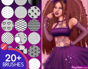 Infinite Painter Lace Brushes - Premium Seamless Lace Texture Bundle - Basic Lace, Fishnet, Mesh, Tulle Drawing for Paintings, Comic, Anime