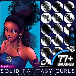 Photoshop Hair Brushes - Premium Hair Styles Bundle - Locken, Spulen, Locken für digitale Malerei, Comic, Illustration, Clip Studio
