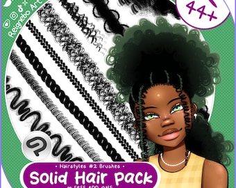 Clip Studio Paint Hair Brushes - Premium Hairstyles Bundle - Braids ...