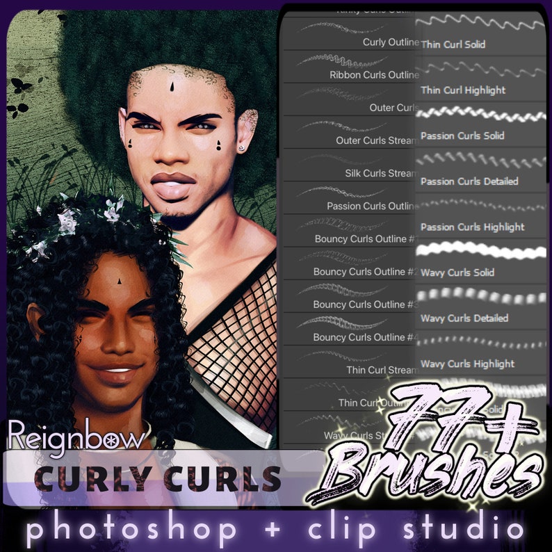 Hair Brushes / Clip Studio Paint Hair Brushes Etsy