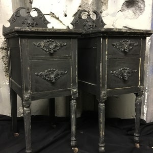 WORK SAMPLE Gothic Antique Skull Nightstands  *Free Shipping* CUSTOM Order