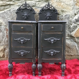 Gothic Skull Nightstands End Tables *CUSTOM ORDER * This is a work Sample