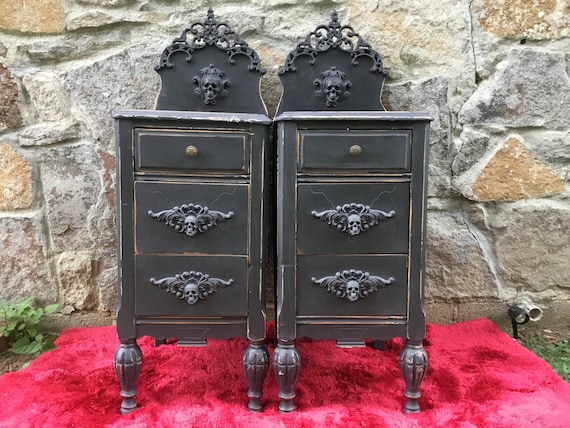 Gothic Skull Nightstands End Tables CUSTOM ORDER This is a Work