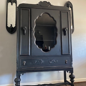 Gothic Antique Crow China Cabinet Apothecary Cabinet Wednesday Adams Furniture Made To Order