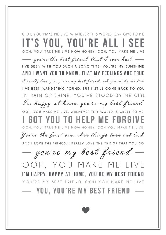 Queen lyrics print