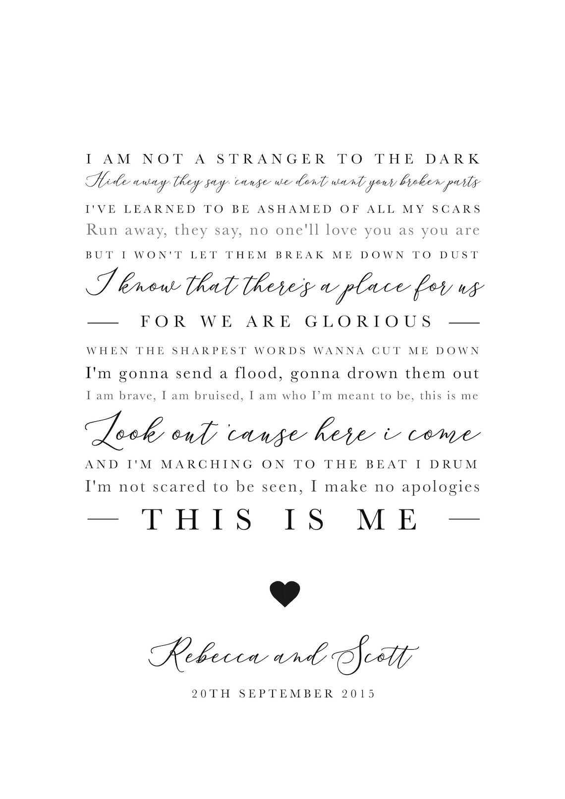The greatest showman this is me song lyric print etsy uk