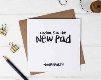 Congrats On The New Pad Card - Congratulations Card - New Home Card - Housewarming Card