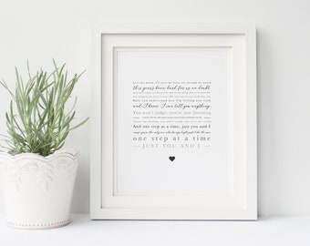 Digital Tom Walker 'Just You And I' Song Lyrics, Typographic Song Lyric Print - Music Poster - Gift for Music Lover - digital print