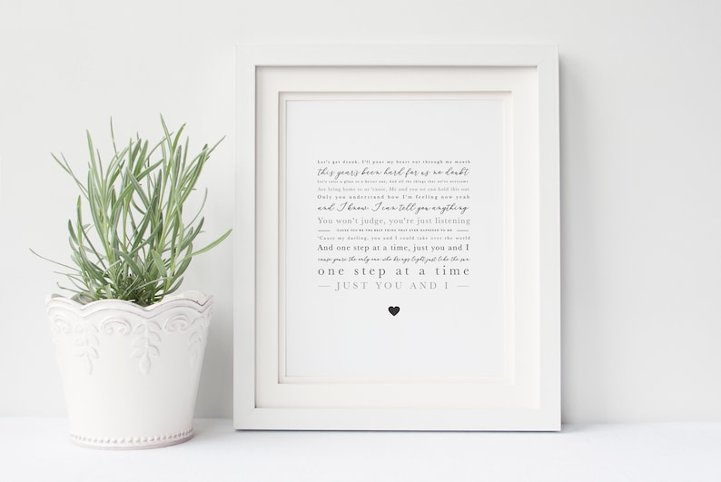 Tom walker just you and i song lyric print wedding etsy uk