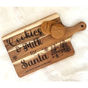 Santa Cookies and Milk board, Santa cookie plate, Christmas Eve cookie tray, Dear Santa board, Santa Charcuterie board, Santa Tray, Cookies