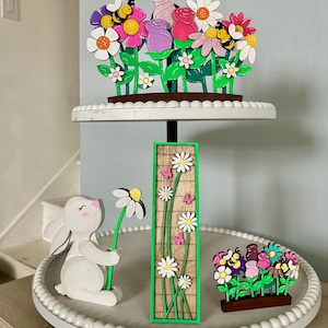 Easter Tiered tray, Spring Tiered Tray, Easter Tray Fillers, Bunny Tiered Tray decor, Easter Home Decor, Spring Home Decor, Spring