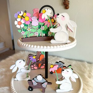 Easter Tier Tray, Spring Tiered Tray, Easter Tray Fillers, Bunny tier Tray, Tiered Tray decor, Easter tiered tray, Spring tier tray decor