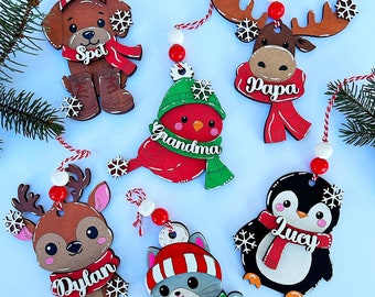 PERSONALIZED Penguin ornament, personalized Penguin, personalized ornament, Christmas stocking tag, personalized family Christmas Penguin