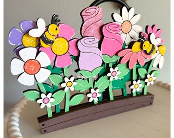 Decoración de bandeja escalonada de primavera, bandeja escalonada de Pascua, rellenos de bandeja de Pascua, bandeja de conejito, decoración de bandeja escalonada, decoración de Pascua, decoración del hogar de primavera, primavera