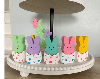 Bunny tiered tray, Easter tiered tray, spring tiered tray, Easter tray filler, bunny tiered tray, tiered tray decor spring tiered tray decor