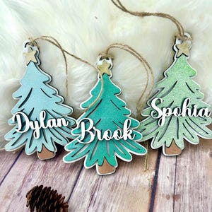 Personalized Christmas Tree Ornament, Name Ornament, Handmade Wooden Ornament, Kids Christmas Gift Tag, Family Keepsake, 2025 Holiday Decor