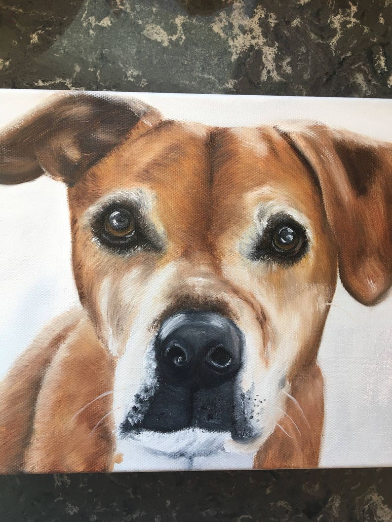 Custom Dog Portrait Painting From Your Photo on Wrapped Etsy