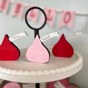 Personalized Mini Valentine Gift – Custom Wooden Candy Kiss Decor, Faux Candy Valentine’s Day Decoration, Cute Tier Tray Accent image 16